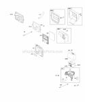 Air Cleaner Diagram and Parts List for  Briggs and Stratton Engine